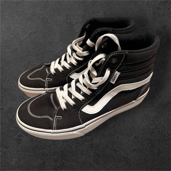 VANS FILMORE FILMORE HI shoes AUTHENTIC, US size 9 women's black white high top - Picture 2 of 10
